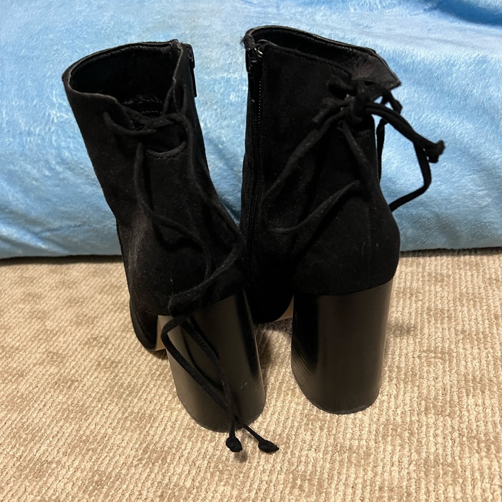 Black suede heels